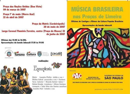 Cartaz do projeto "Música Brasileira nas Praças de Limeira"